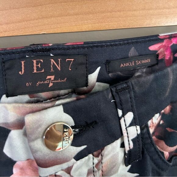 JEN7 by 7 For All Mankind Floral Print Ankle Skinny Jeans - Picture 8 of 14